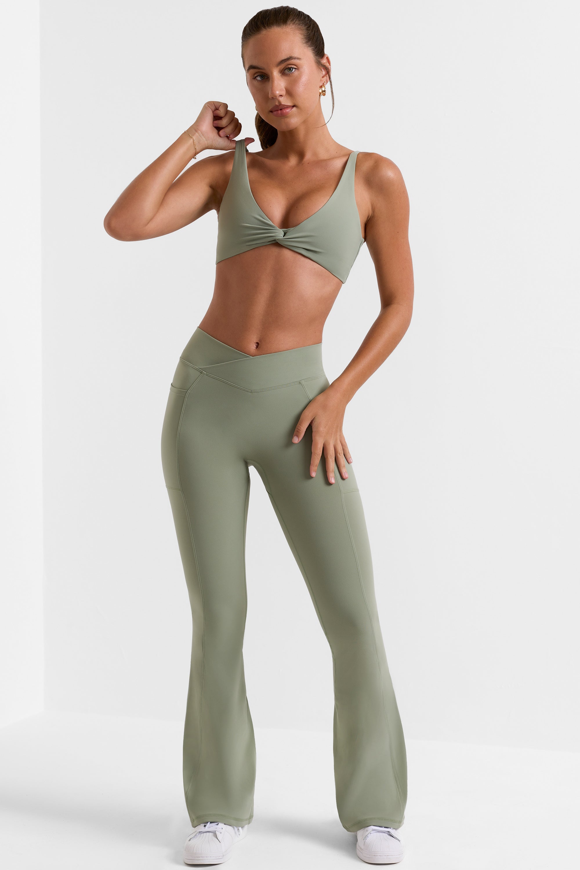 South Beach x Joanna Chimonides quarter zip long sleeve crop top with matching  leggings | ASOS